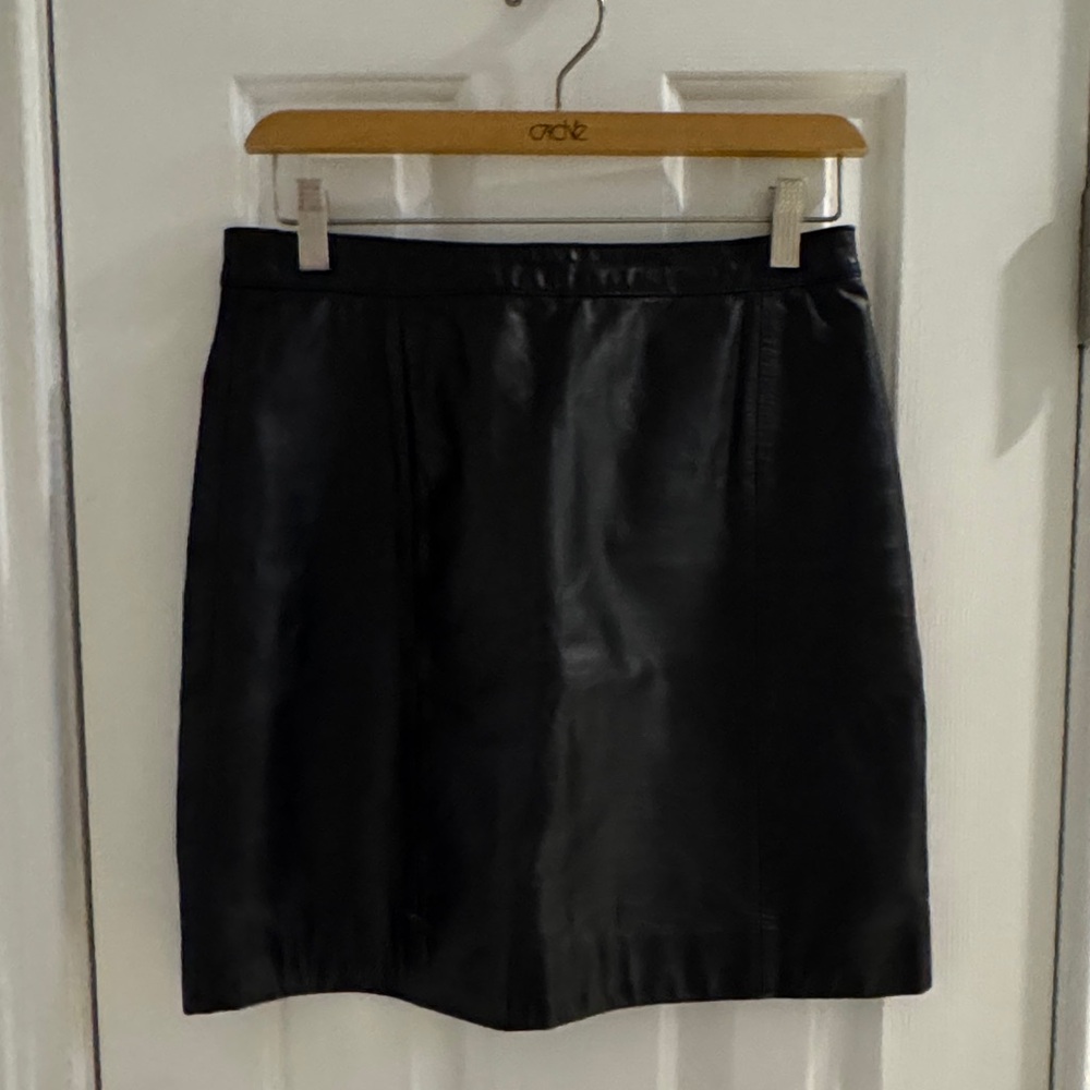 Bermans Vintage Classic Black Leather Skirt